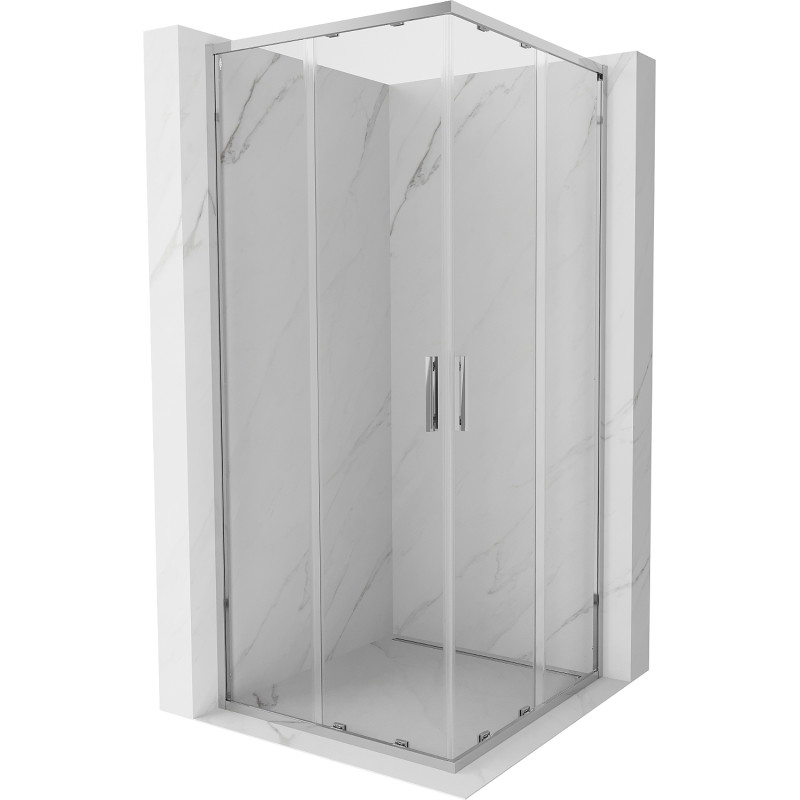 Mexen Exo-S Duo cabine de duche quadrada de correr 70 x 70 cm, transparente, cromada - 8111-070-070-01-00