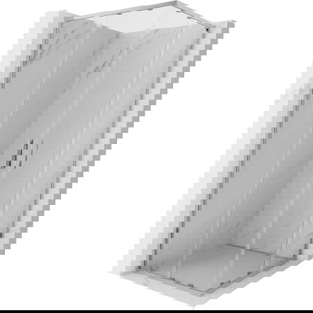 Mexen Exo vierkante douchecabine schuifdeur 70 x 70 cm, transparant, chroom - 8111-070-070-01-00