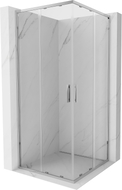 Mexen Exo-S Duo kvadrātveida bīdāma dušas kabīne 70 x 70 cm, caurspīdīga, hromēta - 8111-070-070-01-00