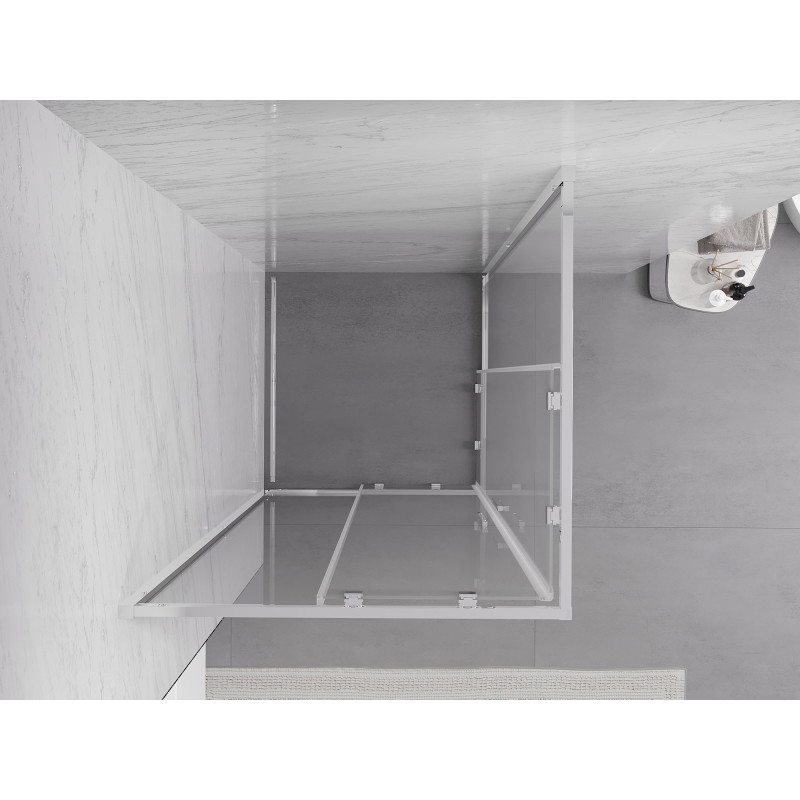Mexen Exo-S Duo fyrkantig skjutduschkabin 70 x 70 cm, transparent, krom - 8111-070-070-01-00