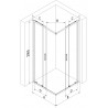 Mexen Exo-S Duo τετράγωνη συρόμενη καμπίνα ντους 70 x 70 cm, διάφανη, χρωμέ