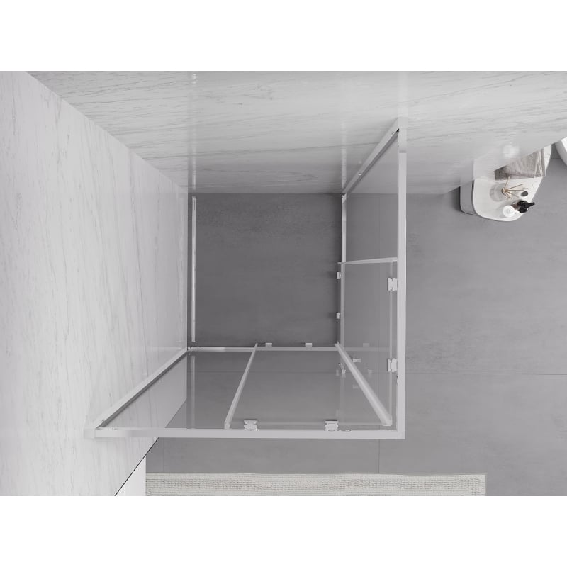 Mexen Exo-S Duo quadratische Duschkabine mit Schiebetür 100 x 100 cm, transparent, Chrom - 8111-100-100-01-00