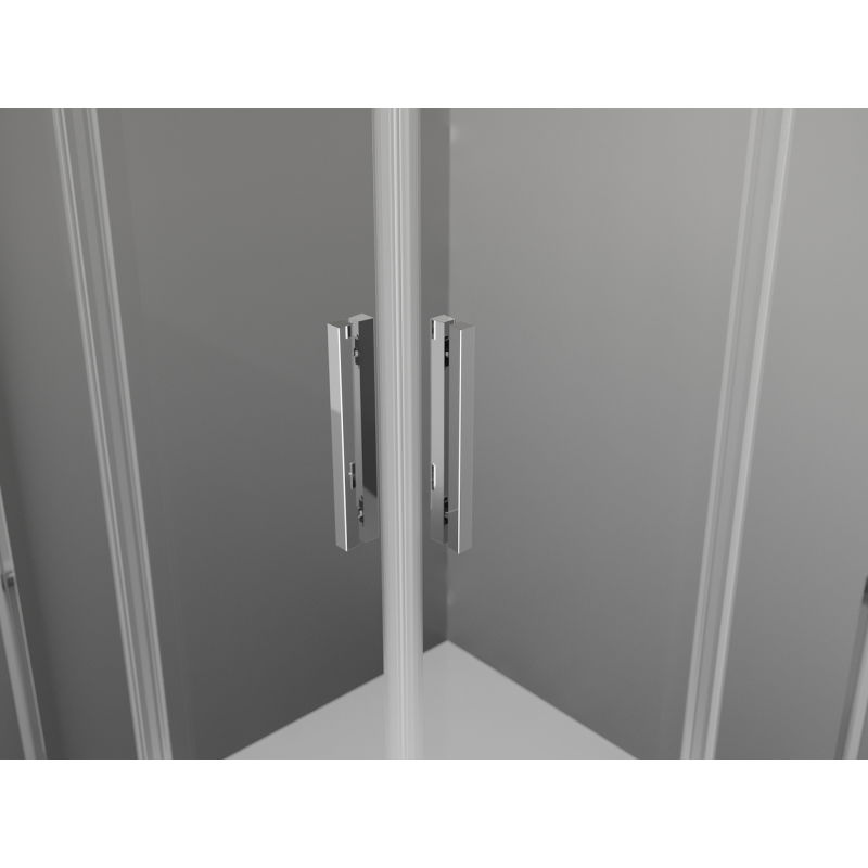 Mexen Exo fyrkantig duschkabin med skjutdörrar 100 x 100 cm, transparent, krom - 8111-100-100-01-00