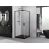 Mexen Exo-S Duo kabina prysznicowa kwadratowa rozsuwana 70 x 70 cm, transparent, czarna - 8111-070-070-70-00