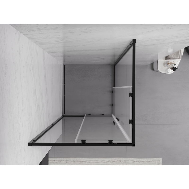 Mexen Exo cabina doccia quadrata scorrevole 70 x 70 cm, trasparente, nera - 8111-070-070-70-00