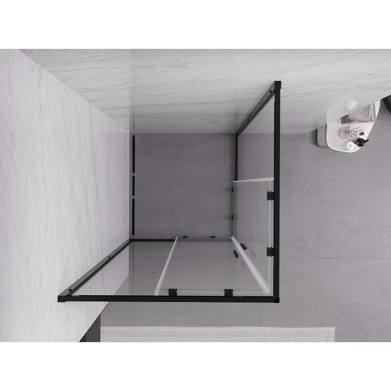 Mexen Exo-S Duo kabina prysznicowa kwadratowa rozsuwana 70 x 70 cm, transparent, czarna - 8111-070-070-70-00