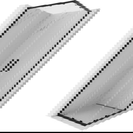 Mexen Exo fyrkantig skjutbar duschkabin 80 x 80 cm, transparent, svart - 8111-080-080-70-00