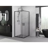 Mexen Exo-S Duo cabina de ducha cuadrada corredera 80 x 80 cm, transparente, negra - 8111-080-080-70-00