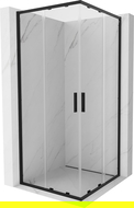 Mexen Exo vierkante douchecabine schuifdeuren 90 x 90 cm, transparant, zwart - 8111-090-090-70-00