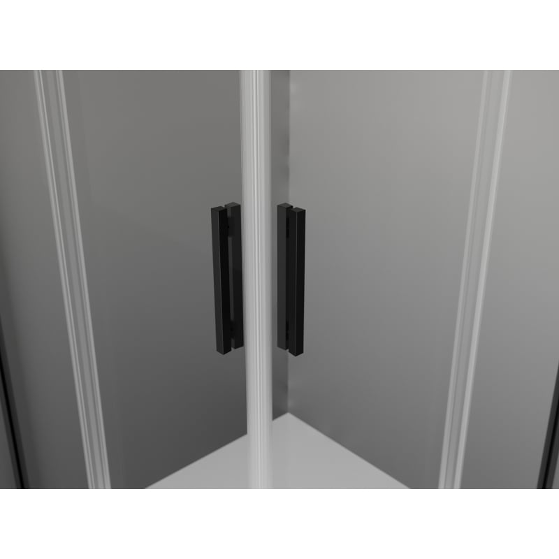 Mexen Exo vierkante douchecabine schuifdeur 90 x 90 cm, transparant, zwart - 8111-090-090-70-00