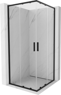 Mexen Exo-S Duo quadratische Duschkabine mit Schiebetüren 100 x 100 cm, transparent, schwarz - 8111-100-100-70-00