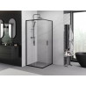 Mexen Exo-S Duo kabina prysznicowa kwadratowa rozsuwana 100 x 100 cm, transparent, czarna - 8111-100-100-70-00