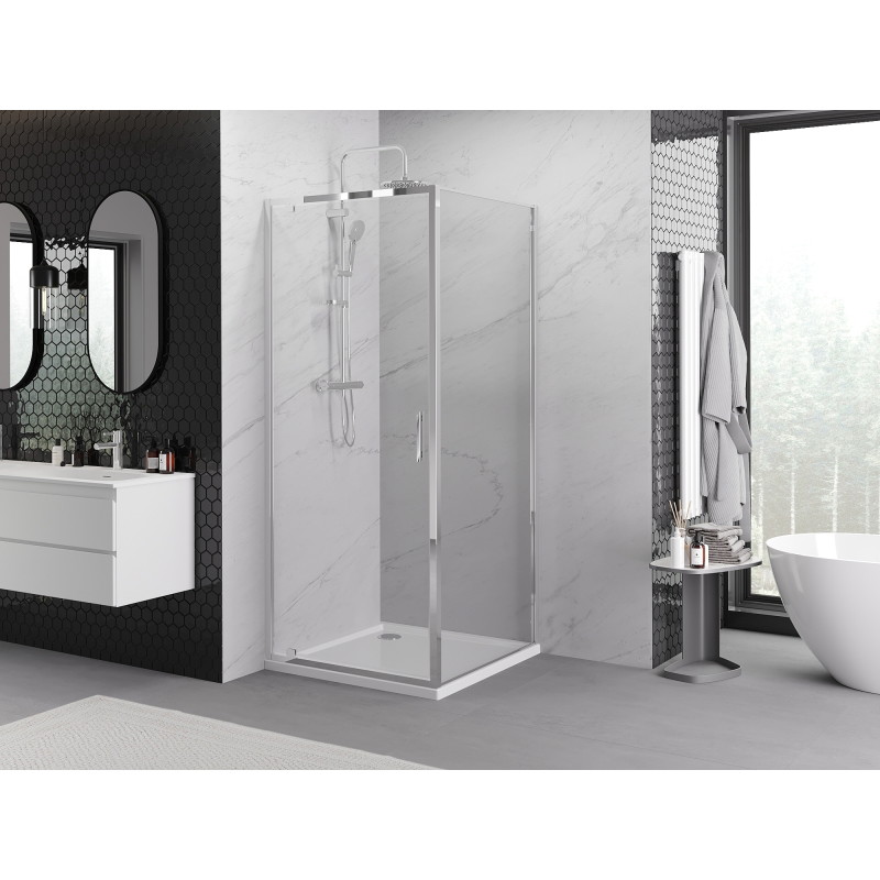 Mexen Exo-BR svängbar duschkabin 70 x 70 cm, transparent, krom - 8181-070-070-01-00