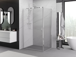 Mexen Exo-BR cabina de ducha abatible 90 x 75 cm, transparente, cromo - 8181-090-075-01-00
