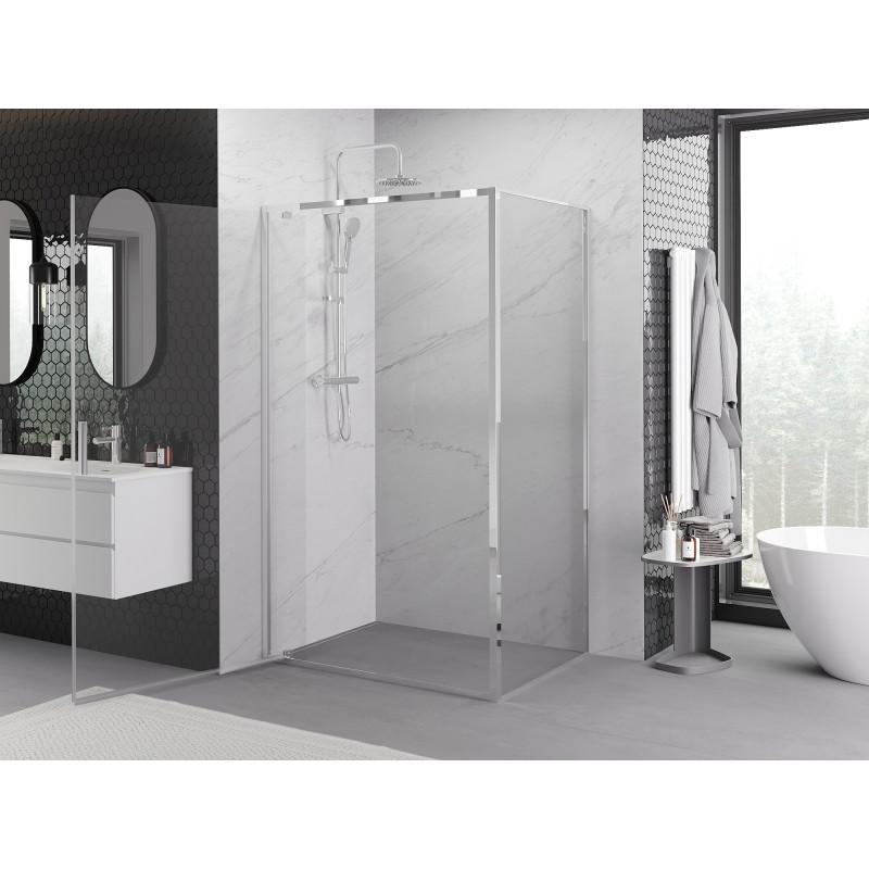Mexen Exo-BR schwenkbare Duschkabine 100 x 80 cm, transparent, Chrom - 8181-100-080-01-00