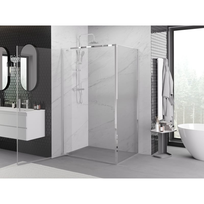 Mexen Exo kabina prysznicowa uchylna 80 x 95 cm, transparent, chrom - 8181-080-095-01-00