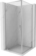 Mexen Exo pregibna pršna kabina 95 x 95 cm, prozorna, krom - 8181-095-095-01-00