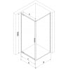 Mexen Exo-BR ανοιγόμενη καμπίνα ντους 95 x 95 cm, διάφανη, χρώμιο - 8181-095-095-01-00