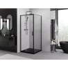 Mexen Exo-S cabina de ducha deslizante 100 x 100 cm, transparente, negra - 8151-100-100-70-00