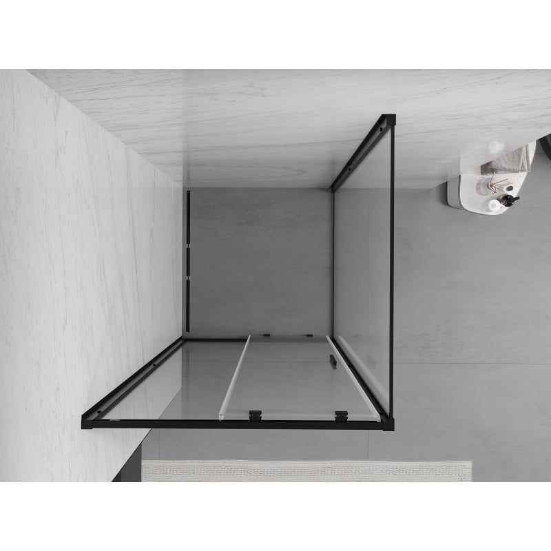 Mexen Exo-S cabina de ducha deslizante 100 x 100 cm, transparente, negra - 8151-100-100-70-00