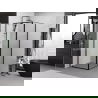 Mexen Exo Duschkabine schwenkbar 70 x 70 cm, transparent, schwarz - 8181-070-070-70-00