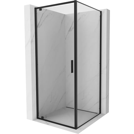 Mexen Exo 75 x 75 cm Hinged Shower Enclosure, Transparent, Black - 8181-075-075-70-00