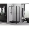 Mexen Exo hinged shower enclosure 95 x 75 cm, transparent, black - 8181-095-075-70-00