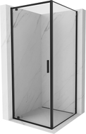 Mexen Exo-BR cabine de douche pivotante 80 x 80 cm, transparente, noire - 8181-080-080-70-00