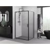 Mexen Exo Hinged Shower Cabin 90 x 80 cm, Transparent, Black - 8181-090-080-70-00