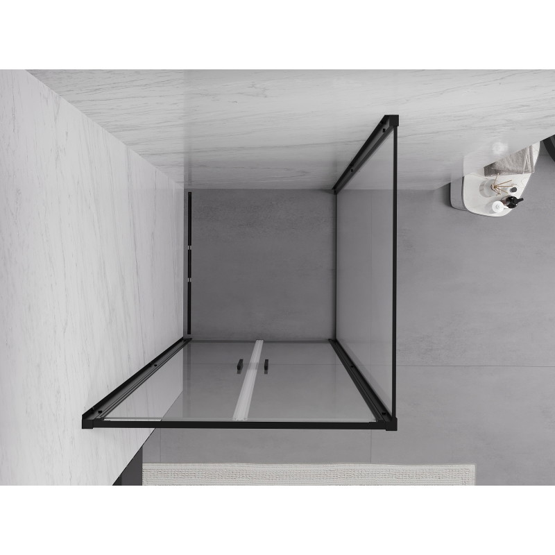 Mexen Exo-B Duo cabina de ducha abatible 70 x 70 cm, transparente, negra - 814-070-070-70-00