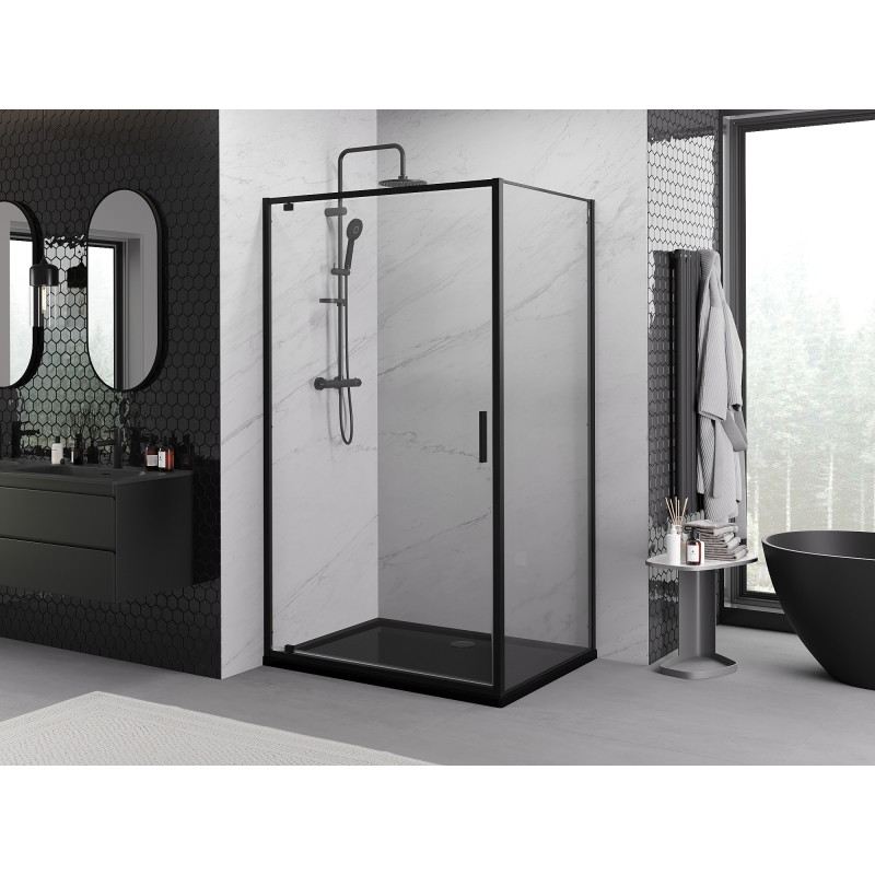 Mexen Exo-BR slagduschhörna 100 x 85 cm, transparent, svart - 8181-100-085-70-00