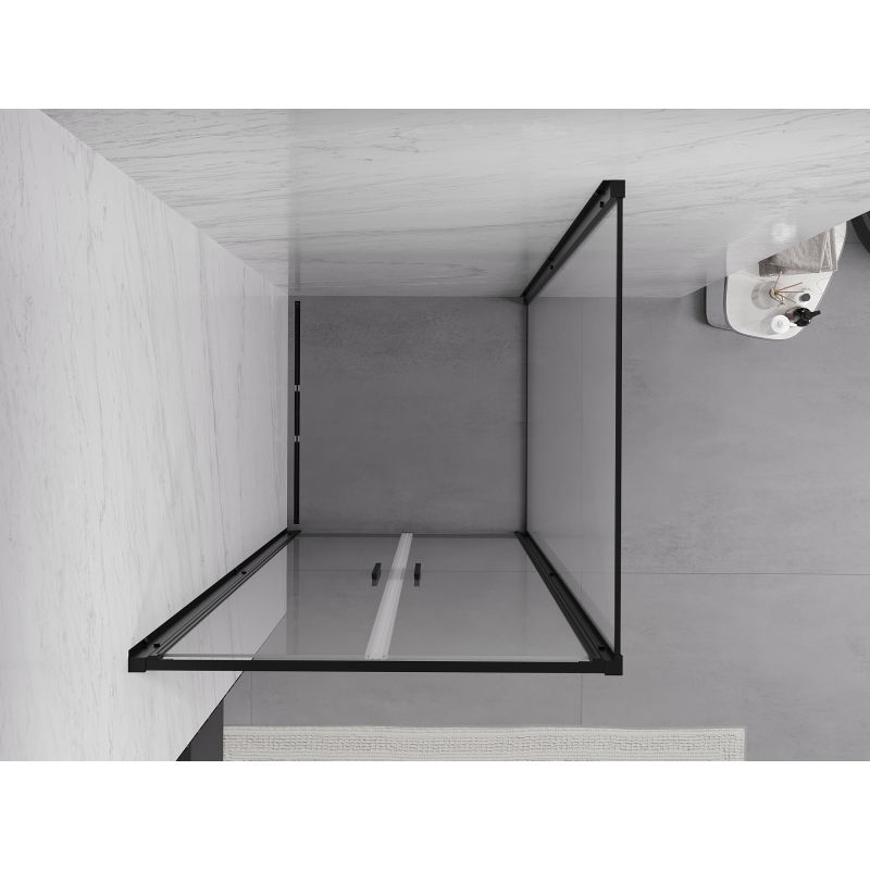 Mexen Exo 90 x 90 cm Pivot Shower Enclosure, Transparent, Black - 814-090-090-70-00