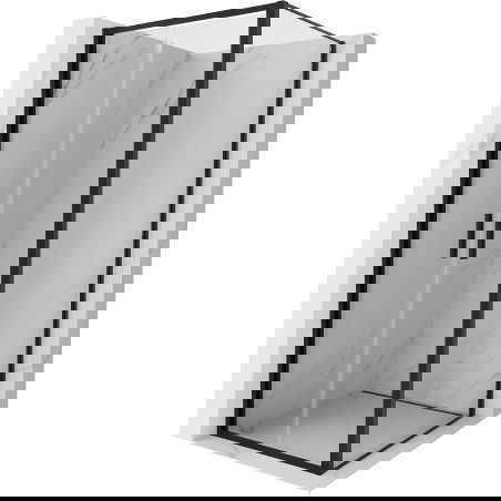 Mexen Exo draaiende douchecabine 100 x 100 cm, transparant, zwart - 814-100-100-70-00