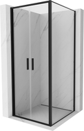 Mexen Exo-B Duo cabine de douche battante 100 x 100 cm, transparente, noire - 814-100-100-70-00