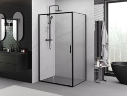 Mexen Exo-S cabine de duche deslizante 120 x 75 cm, transparente, preta - 8151-120-075-70-00