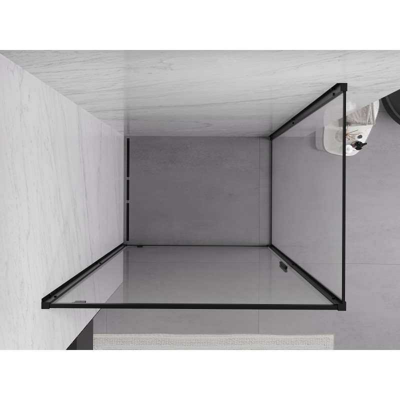Mexen Exo-BR cabine de douche pivotante 75 x 100 cm, transparente, noire - 8181-075-100-70-00