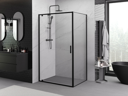 Mexen Exo-BR cabine de douche pivotante 90 x 100 cm, transparent, noir - 8181-090-100-70-00