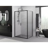 Mexen Exo-S skjutbar duschkabin 110 x 80 cm, transparent, svart - 8151-110-080-70-00