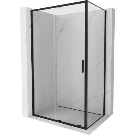 Mexen Exo-S bīdāma dušas kabīne 135 x 80 cm, caurspīdīga, melna - 8151-135-080-70-00