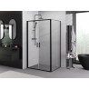 Mexen Exo-B Duo cabina de ducha abatible 100 x 80 cm, transparente, negra - 814-100-080-70-00