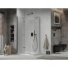 Mexen Lima folding shower enclosure 90 x 80 cm, transparent, black + Flat shower tray, white - 856-090-080-70-00-4010B