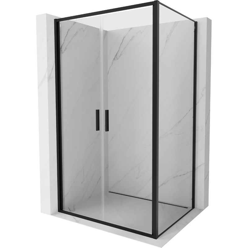 Mexen Exo Duschkabine aufklappbar 70 x 95 cm, transparent, schwarz - 814-070-095-70-00