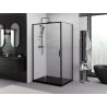 Mexen Exo-S cabina doccia scorrevole 105 x 90 cm, trasparente, nero - 8151-105-090-70-00