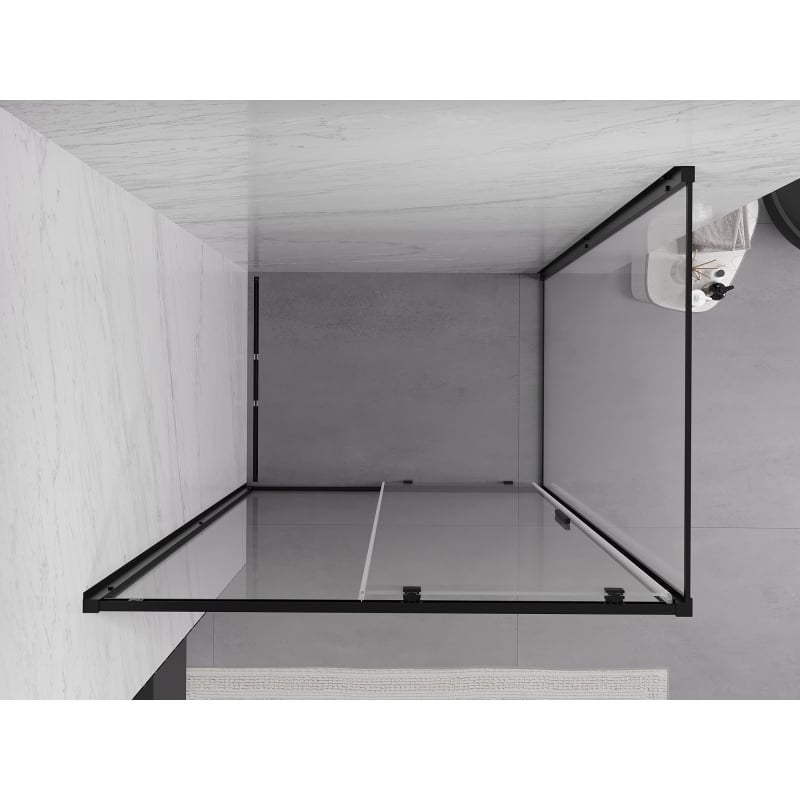 Mexen Exo kabina prysznicowa rozsuwana 115 x 90 cm, transparent, czarna - 8151-115-090-70-00