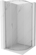 Mexen Exo-S Halbrunde Duschkabine, verschiebbar, 80 x 80 cm, transparent, Chrom - 8131-080-080-01-00