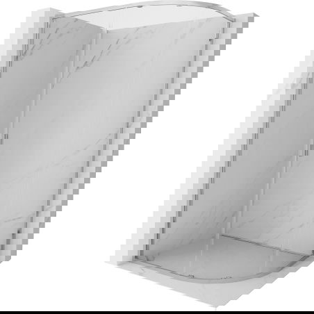 Mexen Exo Asymmetrische Duschkabine Halbrund Schiebbar 90 x 80 cm, Transparent, Chrom - 8131-090-080-01-00