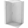 Mexen Exo cabine de douche demi-circulaire asymétrique coulissante 90 x 80 cm, transparent, chrome - 8131-090-080-01-00