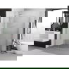 Mexen Exo Asymmetrische Duschkabine Halbrund Schiebbar 90 x 80 cm, Transparent, Chrom - 8131-090-080-01-00