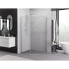 Mexen Exo cabine de douche demi-circulaire asymétrique coulissante 90 x 80 cm, transparent, chrome - 8131-090-080-01-00