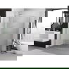Mexen Exo Asymmetrische Duschkabine Halbrund Schiebbar 90 x 80 cm, Transparent, Chrom - 8131-090-080-01-00